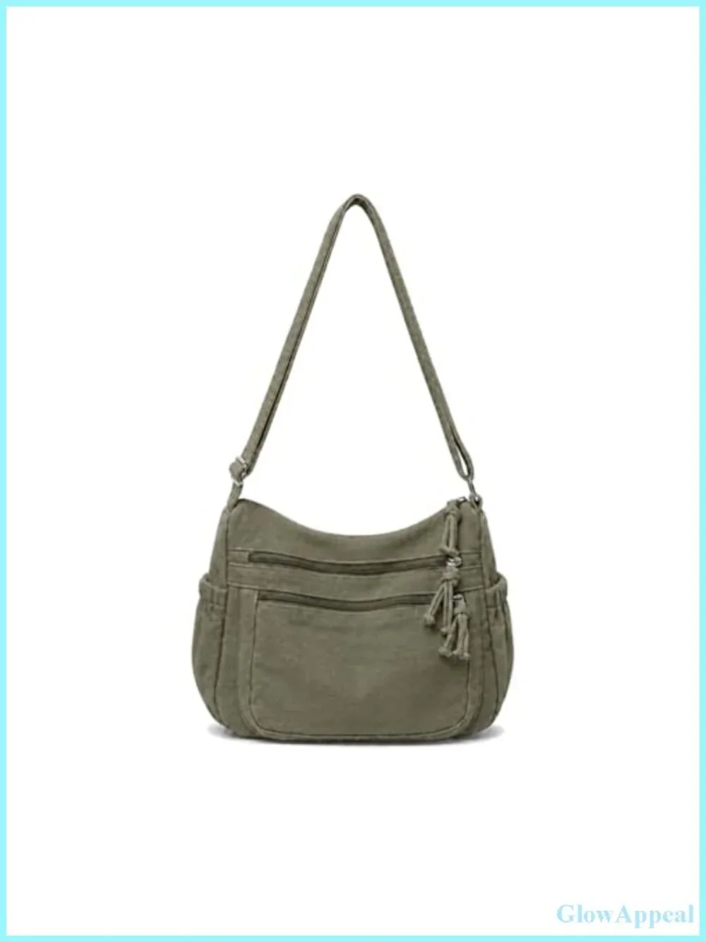 Canvas Messenger Bag Multiple Pocket Crossbody Purse Satchel Hobo Handbag